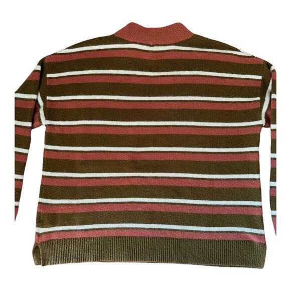 Madewell Redmond Mock Neck Pocket fall winter Sweater in Stripe Size Small - Picture 11 of 14